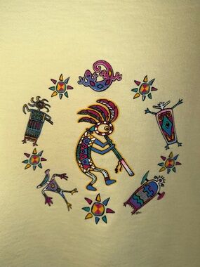 Vintage Yellow Kokopelli graphic southwestern vibe Sweatshirt - Oversized Fit